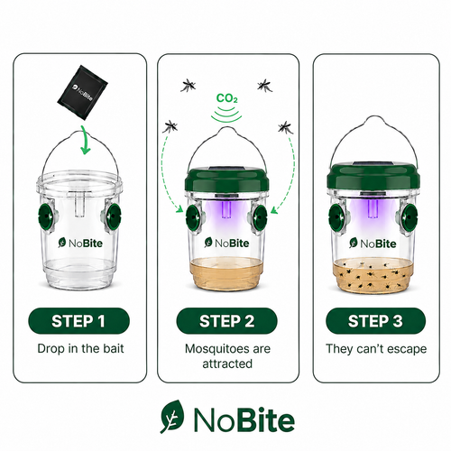NoBite Mosquito Trap — Solar-Powered, Chemical-Free, Catches Hundreds